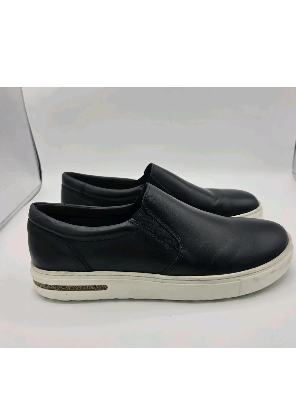 RARE Birkenstock Oswego Sz 39 W US 8-8.5 Black Leather Slip On Sneakers